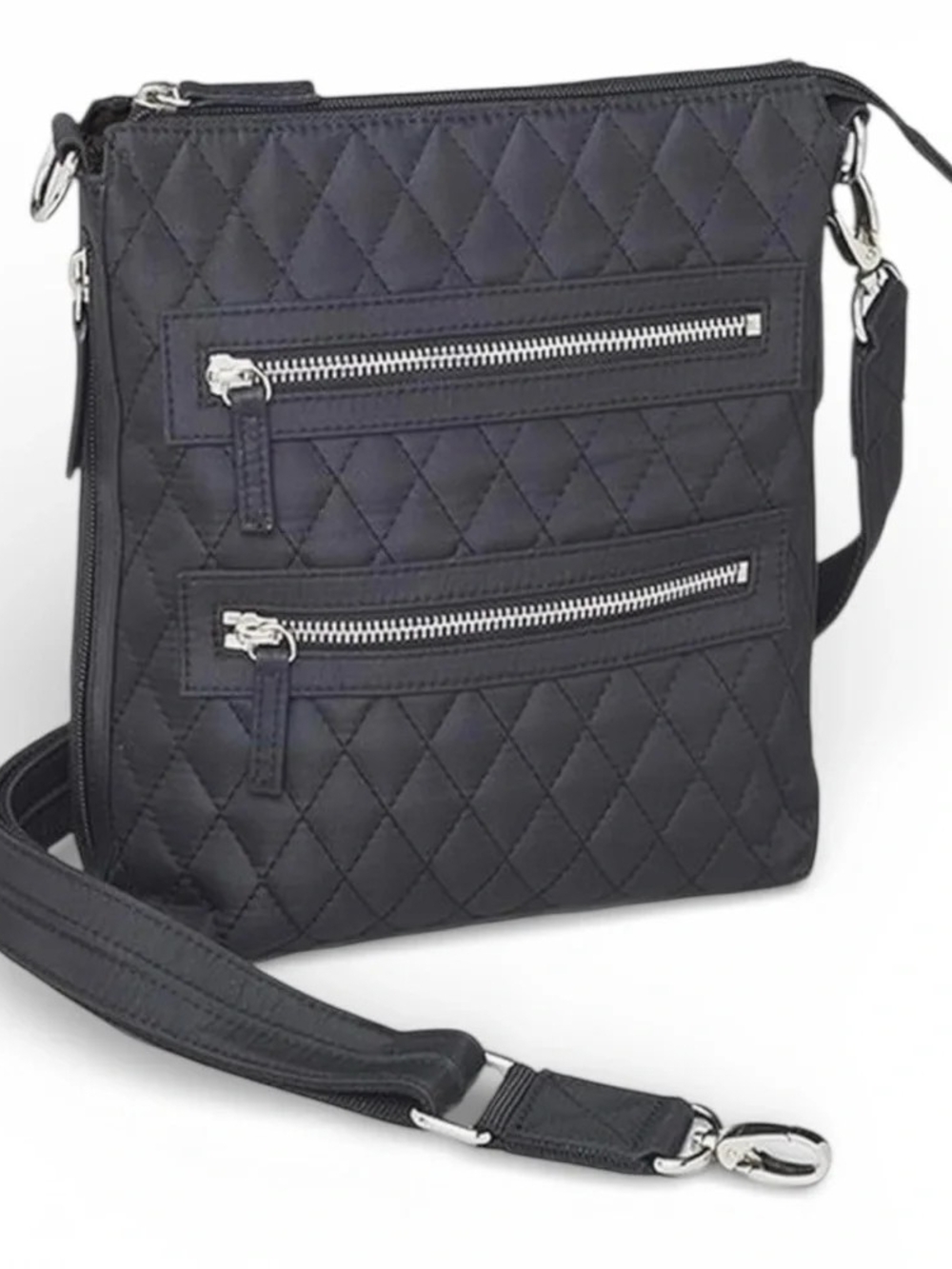 Black Quilted Crossbody Bag Gun MAMA's Tote Bag